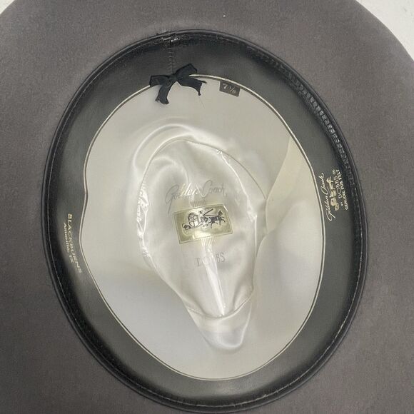 Dobbs Golden Coach Genuine Fur Felt Hat Charcoal Gray Size 7 1/8 Feathers & Pin - Picture 10 of 16